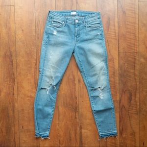 Mother Undone Hem Looker Crop